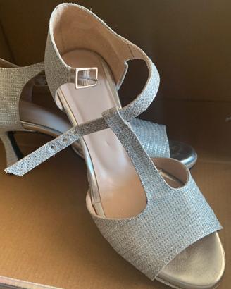 Sandali argento da ballo