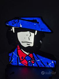 Lampada LED Lupin 3D Pop Art Artigianale