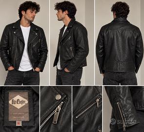 Lee Cooper – Giacca Chiodo in Vera Pelle di Pecora
