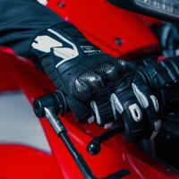 Guanto pelle moto spidi nero carbonio touch