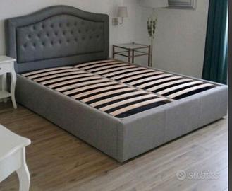 letto imbottito matrimoniale con contenitore 