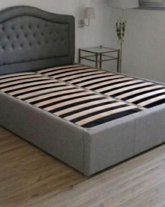 letto imbottito matrimoniale con contenitore 