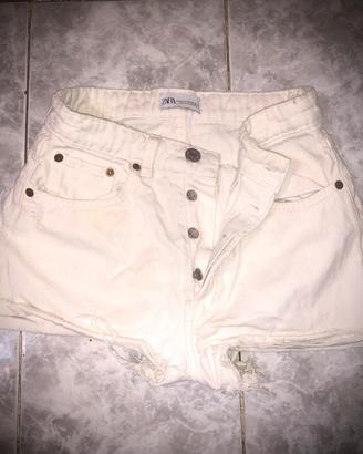 Pantaloni ZARA jeans short bianchi