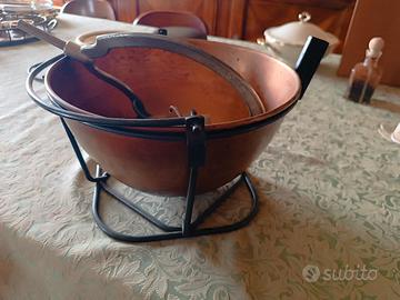 Paiolo elettrico rame polenta 31 cm con motore