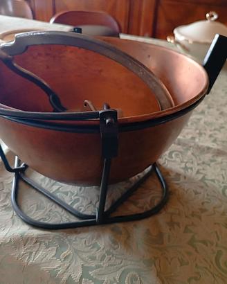 Paiolo elettrico rame polenta 31 cm con motore
