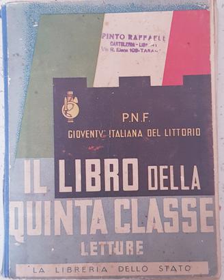 Il libro della V classe, periodo fascista
