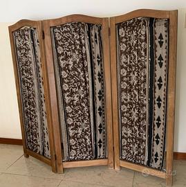 Separè - Paravento pieghevole in legno e tessuto