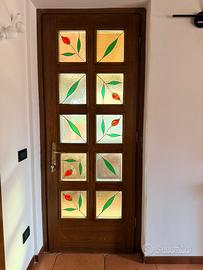 Portoncino ingresso legno e vetro
