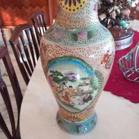 Vaso porta fiori cinese dipinto a mano 