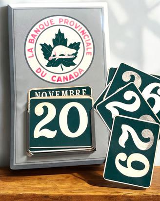 Calendario perpetuo vintage Canada anni 60