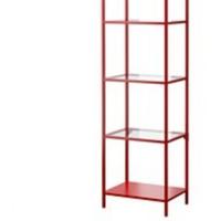 scaffale IKEA metallo e vetro rosso