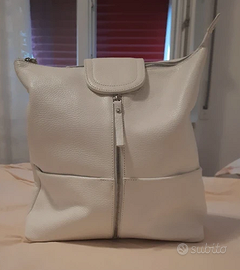 Zaino in Vera Pelle Bianca - Fantini Pelletteria