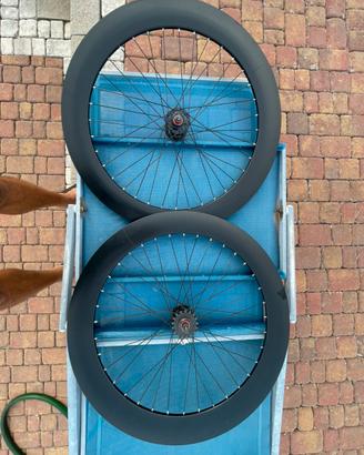 Cerchi bici da corsa/strada neri, profilo alto