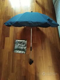 Ombrellino parasole + parapioggia passeggino 