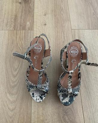 Sandali pitonati zeppe