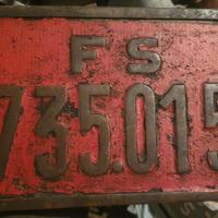 Targa identif.  locomotiva a vapore gruppo 735