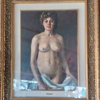QUADRO RITRATTO DONNA CON CORNICE di DINO DECCA