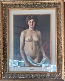 QUADRO RITRATTO DONNA CON CORNICE di DINO DECCA