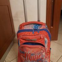 ZAINO TROLLEY FUXIA CON STELLE MUSIC DA BIMBA