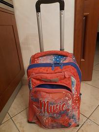 ZAINO TROLLEY FUXIA CON STELLE MUSIC DA BIMBA