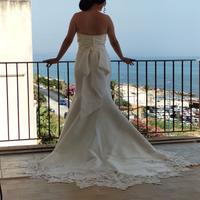 Abito da sposa in Mikado bianco seta