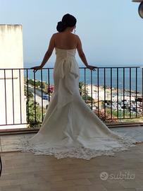 Abito da sposa in Mikado bianco seta