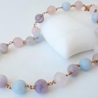 Girocollo in arg.925 placc. oro rosa e pietre dure