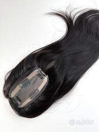 Hair topper in capelli veri neri di 40cm