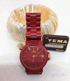 Yema orologio donna vintage metallo rosso