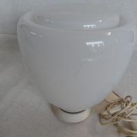 Coppia di Lampada da tavolo Elisse in vetro bianco