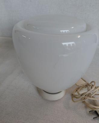 Coppia di Lampada da tavolo Elisse in vetro bianco