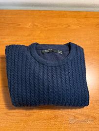 Maglione di lana blu per uomo taglia S