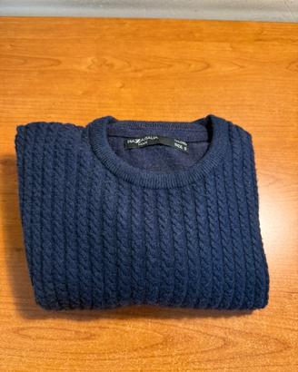 Maglione di lana blu per uomo taglia S