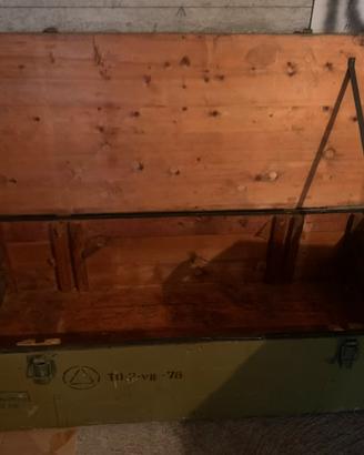 Grande Baule Militare 1978 in Legno 140x80x40