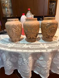 Vasi intarsiati antichi di terracotta n 3 colle