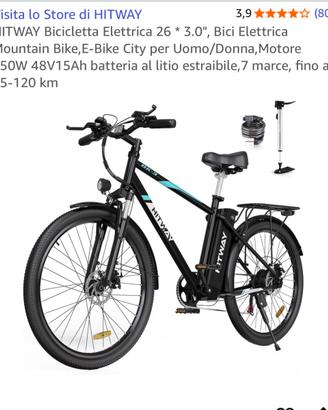 Hitway bici elettrica 26