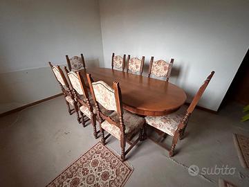  Tavolo legno sala da pranzo + 8 sedie
