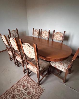  Tavolo legno sala da pranzo + 8 sedie