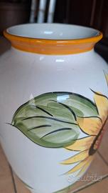 Vaso in ceramica decorato a mano (H 30 cm)