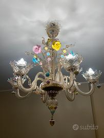 Lampadario in vetro di murano