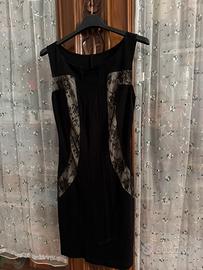 Tubino nero con inserti in pizzo