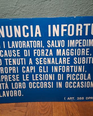 Cartello denuncia infortuni 