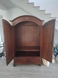 Armadio legno massello color noce