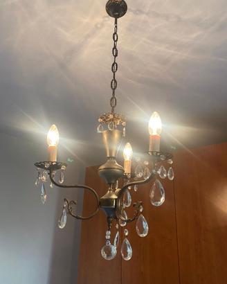 Lampadario in bronzo a gocce