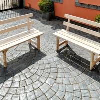 Panchina giardino legno massello artigianale 