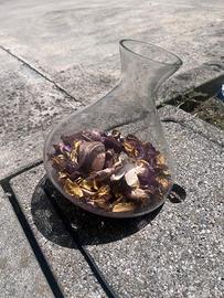 vado in vetro con pot pourrí