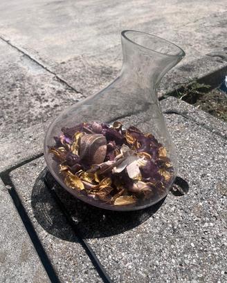 vado in vetro con pot pourrí