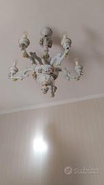 lampadario ceramiche capodimonte