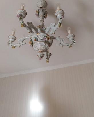 lampadario ceramiche capodimonte