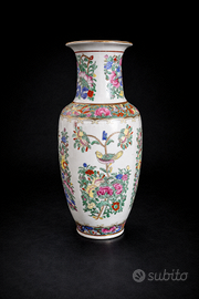 Vaso cinese in ceramica policroma